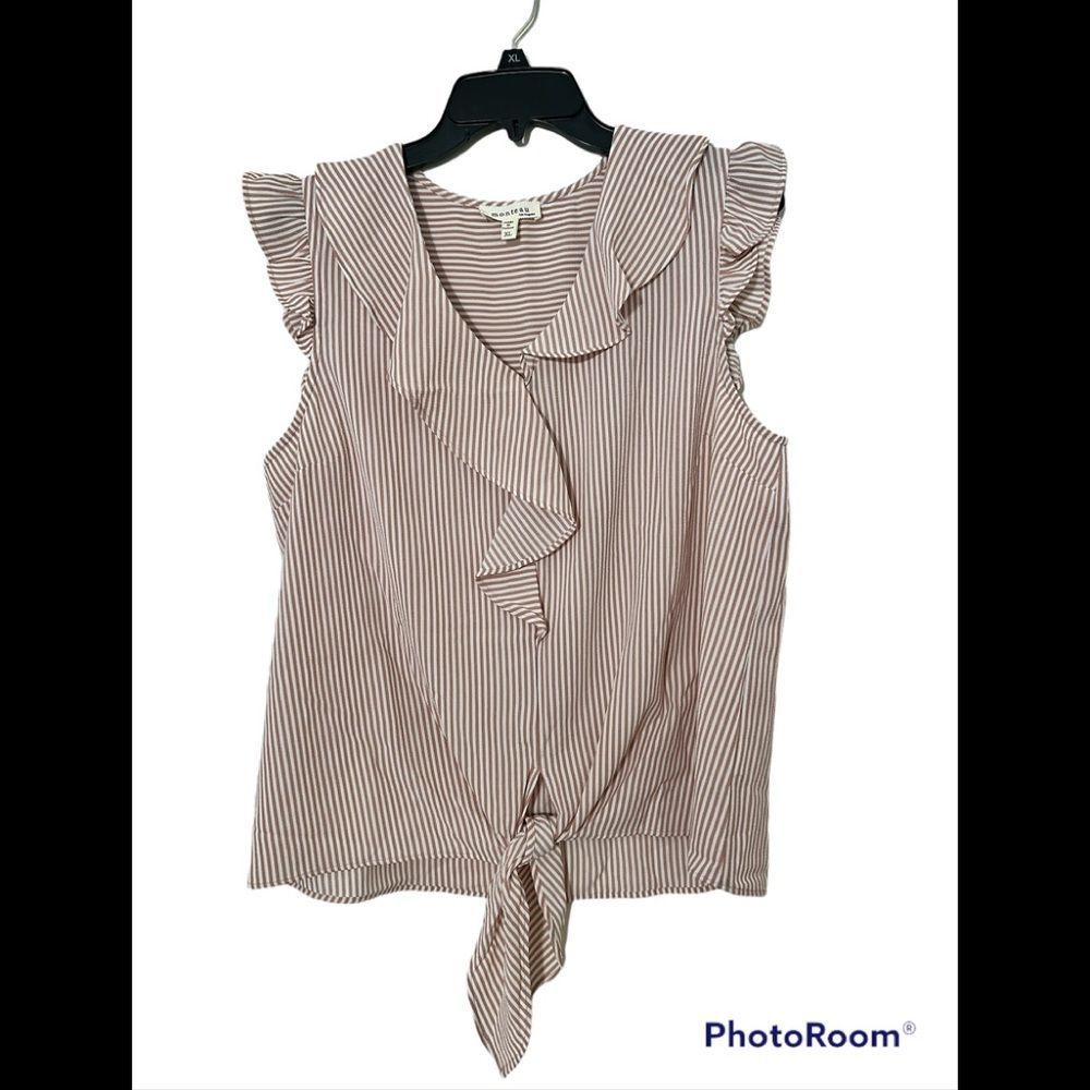Monteau Pink Seersucker Top